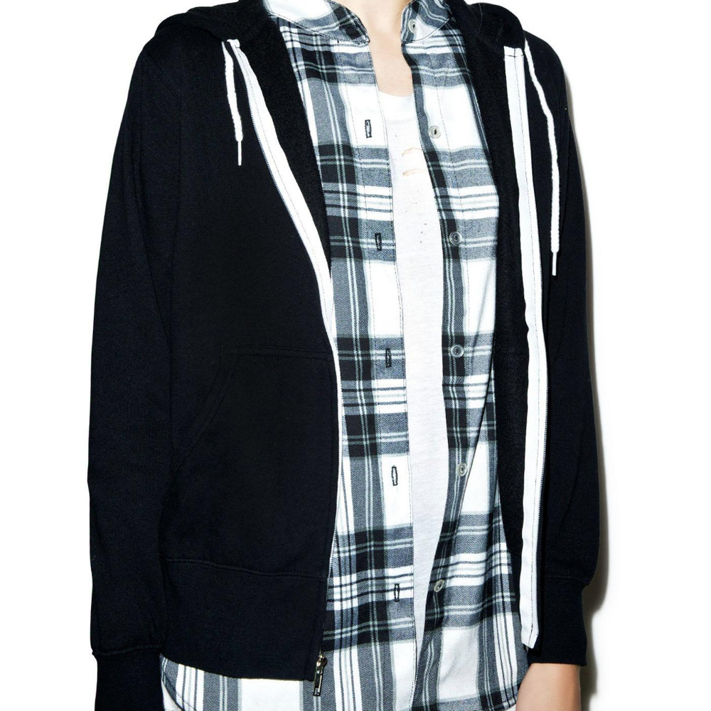 JET by John Eshaya Black Layered Shirt Size M/L - Picture 4 of 8